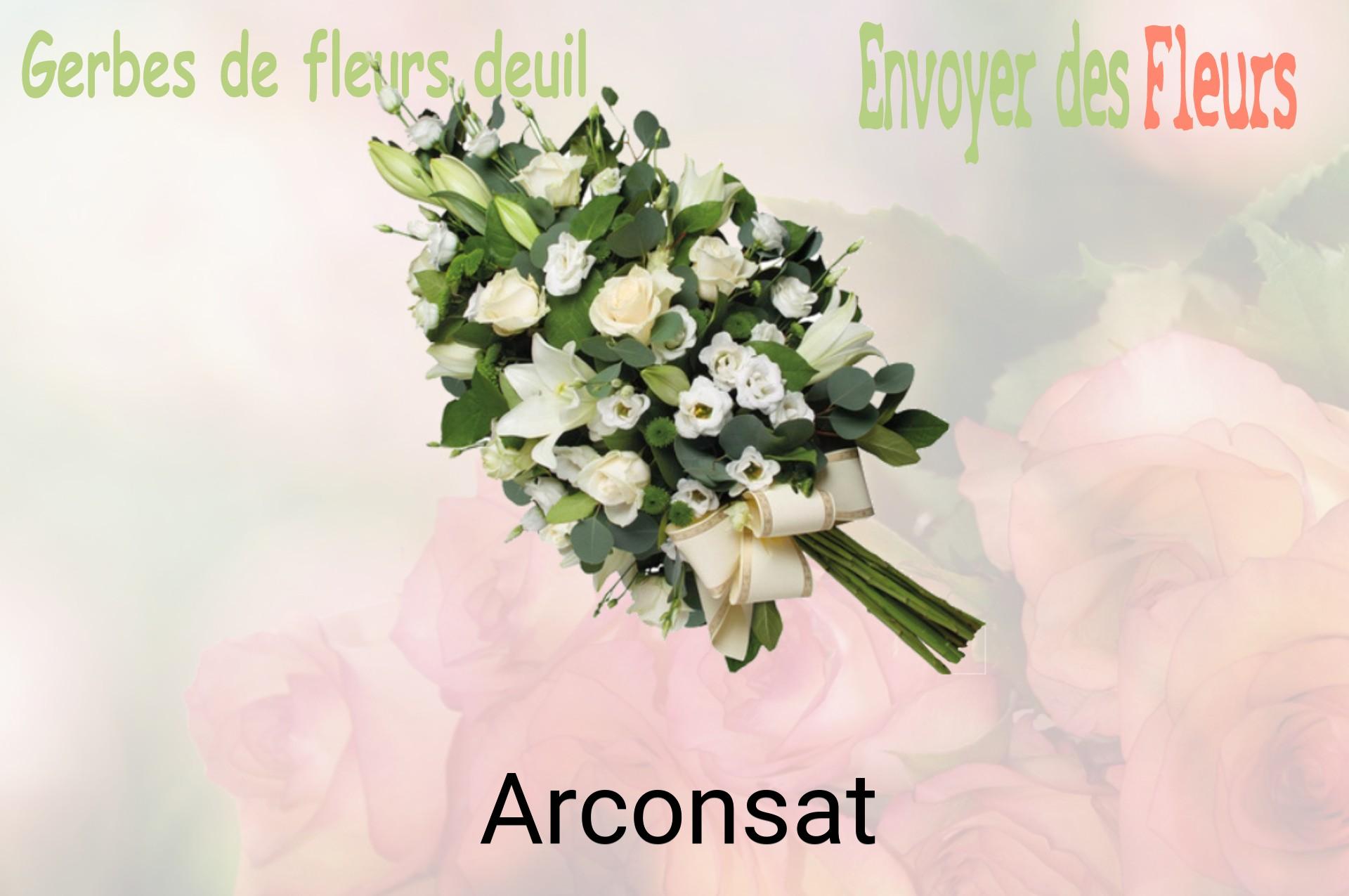 Gerbe de fleurs de deuil livrée à Arconsat